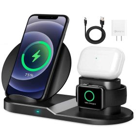 Wireless Charger 3 in 1 10W / 15W Qi Fast Charging Pad Dock Station Travel Chargers for Multiple Devices for iPhones, Android, Galaxy S- Series, Watch