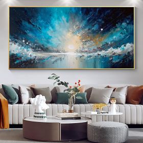 Handmade Oil Painting Nebula oil Painting On Canvas Original Abstract Colorful Starry Painting Textured Cloud Art Custom Large Wall Art Living room Wa (Style: 1, size: 50x100cm)